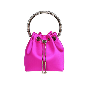 Bon Bon Bucket In Fuchsia Satin