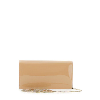 Emmie Pink Clutch With Envelope Design And Chain-Link Shoulder Strap