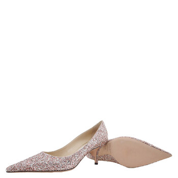 Love 65 Rose Coarse Glitter Fabric Pumps