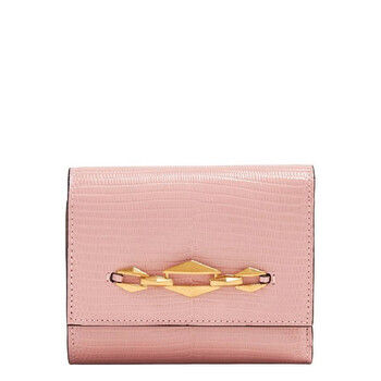 Jimmy Choo Marinda Diamond-Chain Leather Wallet J000168895-BAMBOO