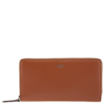 【国内発送】Knot compact zip around wallet Knot compact zip around wallet in shiny nappa calfskin Brown