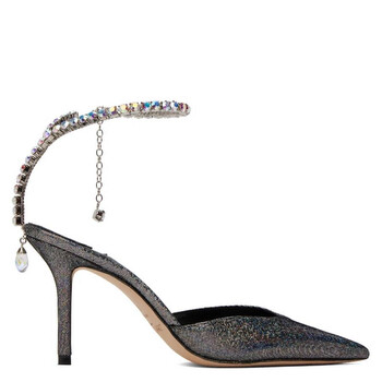Jimmy Choo【関税送料込】サエダ 85 クリスタル装飾パンプス JIMMY CHOO Saeda 85 クリスタル装飾付きパテントレザーパンプス