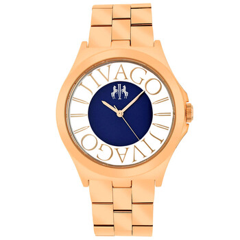 Fun Blue Dial Rose Gold-tone Ladies Watch JV8412
