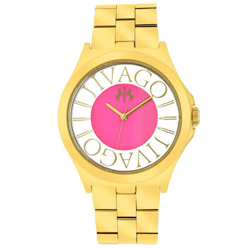 Fun Pink Dial Gold-tone Ladies Watch JV8413