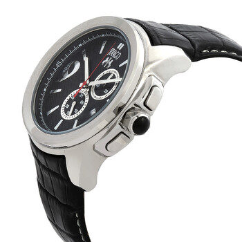 Gliese Black Dial Black Leather Men's Watch JV1517