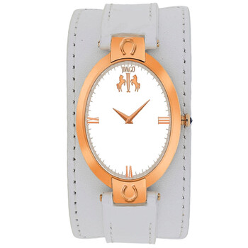 Good Luck White Dial Grey Leather Ladies Watch JV1833