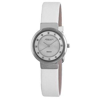 Arhus Diamond Round Silver-tone Steel White Leather Ladies Watch JE6100-04-009L Arhus Diamond Round Silver-tone Steel White Leather Ladies Watch JE6100-04-009L