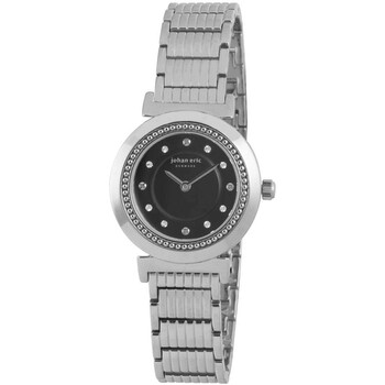 Djursland Round Silver-tone Steel Black Dial Swarovski Crystal Watch JE1200-04-007B