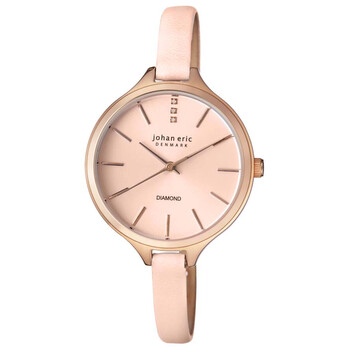 Herlev Slim Rose Gold-tone Case Pink Leather Diamond Accents Ladies Watch JE2100-09-001.9