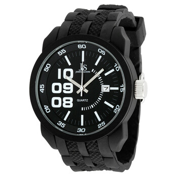 Joshua & Sons Black Dial Black Silicone Men's Watch JS63BK