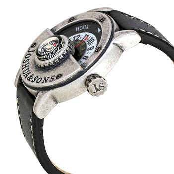 Joshua & Sons Black Dial Leather Compass Men's Watch JX116SSB Joshua & Sons Black Dial Leather Compass Men's Watch JX116SSB