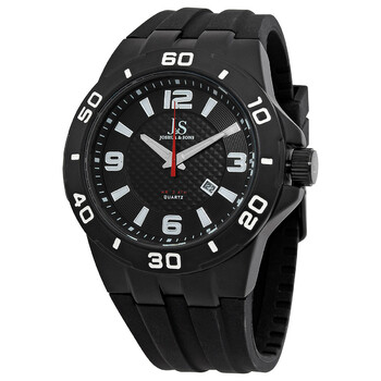 Quartz Black Dial Black Silicone Men's Watch JX115BK