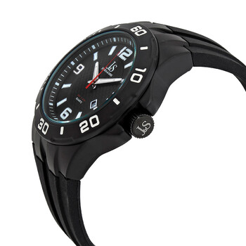 Quartz Black Dial Black Silicone Men's Watch JX115BK