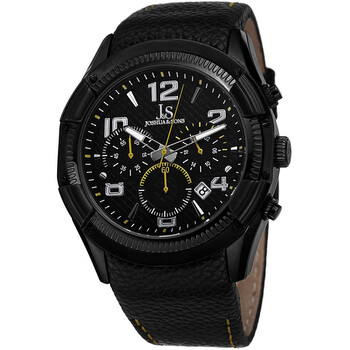Joshua & Sons Chronograph Black Dial Black Leather Men's Watch JS69YL