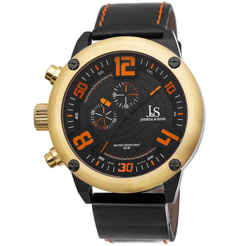 Joshua & Sons Gold-tone Multifunction Quartz Black Dial Men's Watch JS70YG