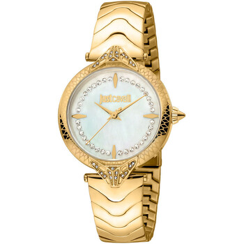 Just Cavalli Serpente Metallica White Dial Gold Steel Strap Watch for Women - JC1L223M0025