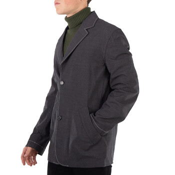 Contrast-Stitched Single-Breated Blazer Jacket