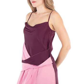 Draped Satin Sleeveless Tank Top