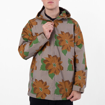 Floral Print Hooded Jacket, Size Medium