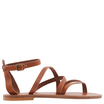 Ladies Brown Epicure Flat Leather Sandals