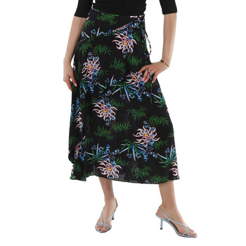 スカート VERSACE SS23 'Orchid Versace' skirt (10087431A06392 5B100) Versace Orchid Print Pleated Crepe De Chine Midi Skirt