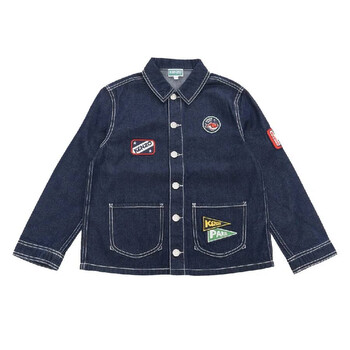 Kenzo Embroidered Kimono Denim Jacket, Size Large