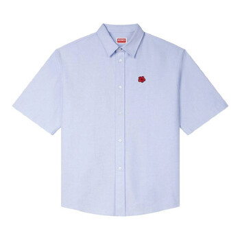 Kenzo Embroidered Flower Logo-Print Shirt, Size Medium