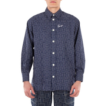 【BAON】[unisex] Yonoco Embo Over Check Shirt Kenzo Boke Flower logo-embroidered Shirt | Blue | FARFETCH
