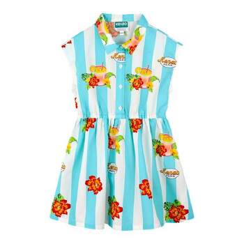 Girls Stripe Pattern Floral Dress