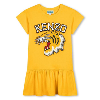 Girls Wicker Gold Tiger Logo Print Dress