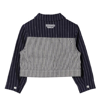 Kids Striped Cotton Denim Jacket