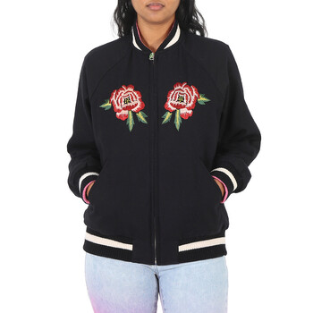ブルゾン Kenzo Black Stretch Cotton Bomber Jacket Kenzo Men Black Stretch Cotton Reversible Bomber Jacket
