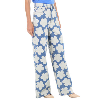 Ladies Blue Ayame Wide Leg Fit Jeans