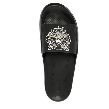 KENZO Pool Mules Logo Black Kenzo Men Sandals. Size 9.5 Kenzo Logo PVC Pool Mules, Brand Size 42 (US Size 9  main image 2
