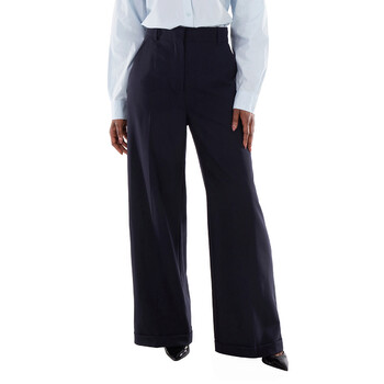 Burberry Wide- Leg Pleated Pants, Brand Size 4 (US Size 2