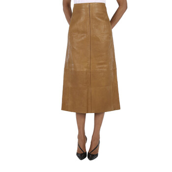 2912334 Khaki Leather Look Skirt