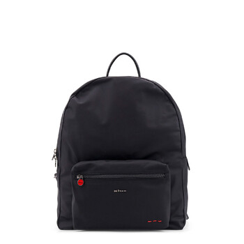 Nylon Backpack With Metal Lettering Logo UBA0084N0127001BLACK