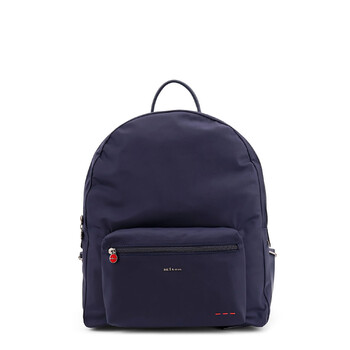 Nylon Backpack With Metal Lettering Logo UBA0084N0127002BLUE