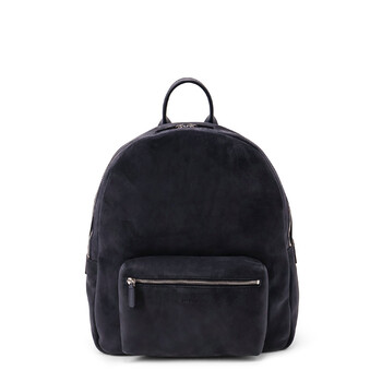 Suede Backpack With Engraved Logo UBA0149N0142001BLUE