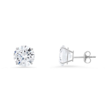 10k White Gold 6mm Round-cut Cubic Zirconia CZ Stud Earrings 10k White Gold 6mm Round-cut Cubic Zirconia CZ Stud Earrings