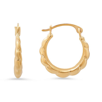10k Yellow Gold 15mm Cloud Huggy Hoop Earrings 315-6EH609T 10k Yellow Gold 15mm Cloud Huggy Hoop Earrings 315-6EH609T
