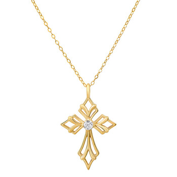 14k Gold Over Gold Over Silver Art Deco Cross Pendant 04-325Y-DSP 14k Gold Over Gold Over Silver Art Deco Cross Pendant 04-325Y-DSP
