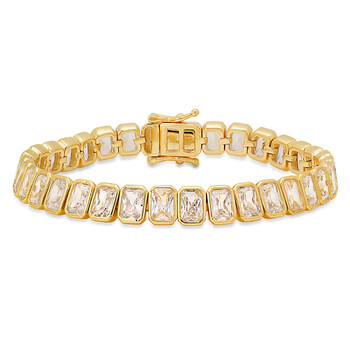 Kylie Harper 14k Gold Over Silver Princess-cut Cubic