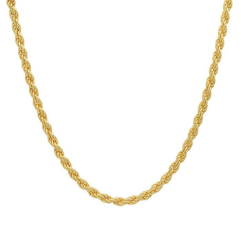 Men's 14k Yellow Gold THICK 3mm Diamond-cut Rope Chain Necklace 333-208