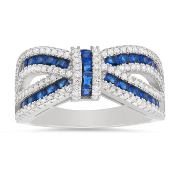 Sterling Silver Sapphire CZ Love Knot Ring Sterling Silver Sapphire CZ Love Knot Ring