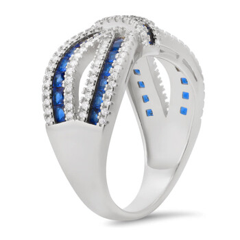 Sterling Silver Sapphire CZ Love Knot Ring Sterling Silver Sapphire CZ Love Knot Ring