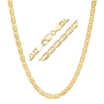 THICK/HEAVY Men's Italian 14k Gold Over Silver Tiger Eye Chain Necklace THICK/HEAVY Men's Italian 14k Gold Over Silver Tiger Eye Chain Necklace