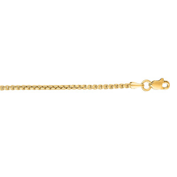 Unisex 14k Gold 1.8mm Round Box Chain Necklace