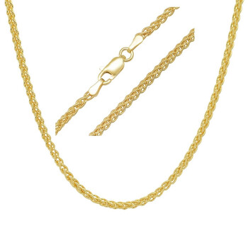 Unisex Italian 14k Gold Over Silver Foxtail Wheat Chain - 18-24 210-5N104Y