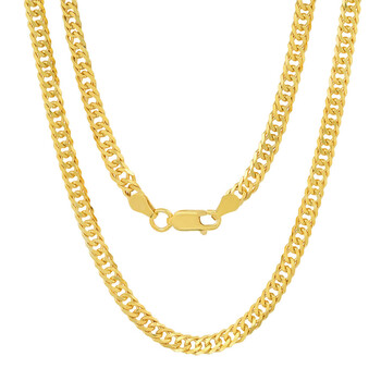 Unisex Italian 14k Gold Over Silver Miami Cuban Double Curb Chain - 22-24 210-5N113Y